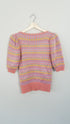 Multi Colored Checkered Puff Sleeve Sweater